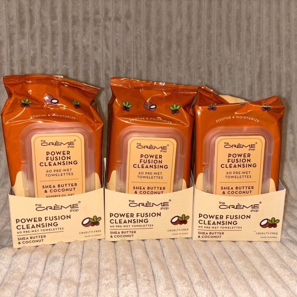 The Creme Shop Power Fusion Cleansing Face Wipes Lot of 3